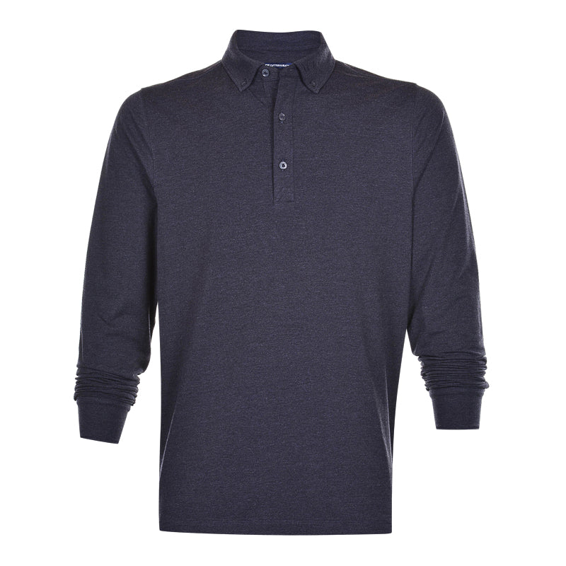 CUTTER & BUCK Advantage Jersey Men's Longsleeve Polo (Black Heather)