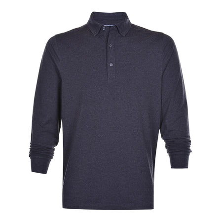 CUTTER & BUCK Advantage Jersey Men's Longsleeve Polo (Black Heather)