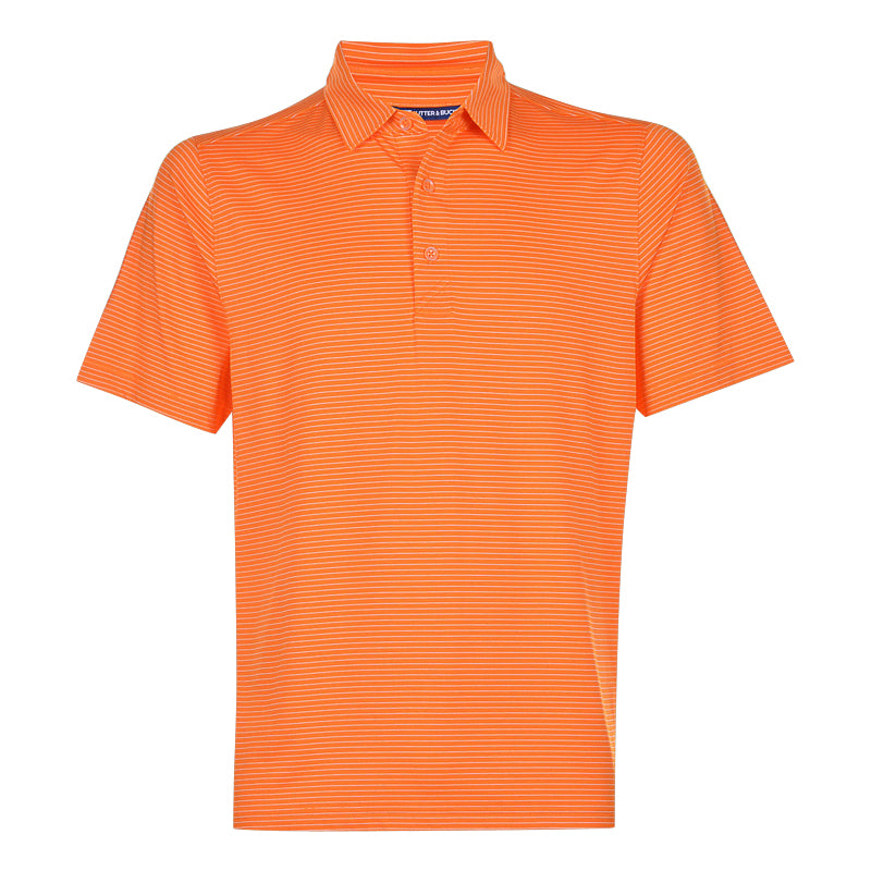 CUTTER & BUCK Forge Pencil Stripe Men's Polo (Orange Burst)