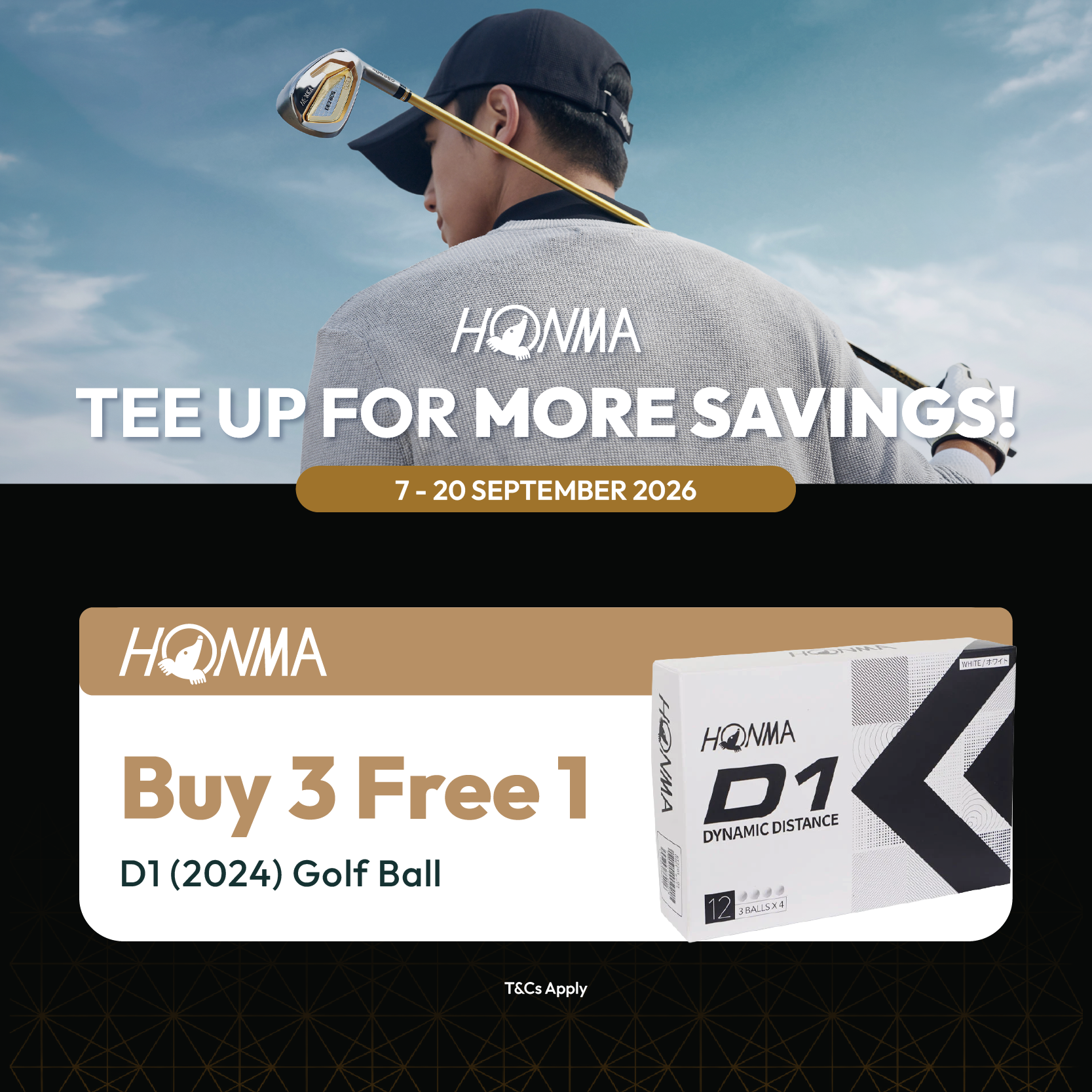 Buy any 3 of Honma Golf Ball and get additional 1 Free Golf Ball