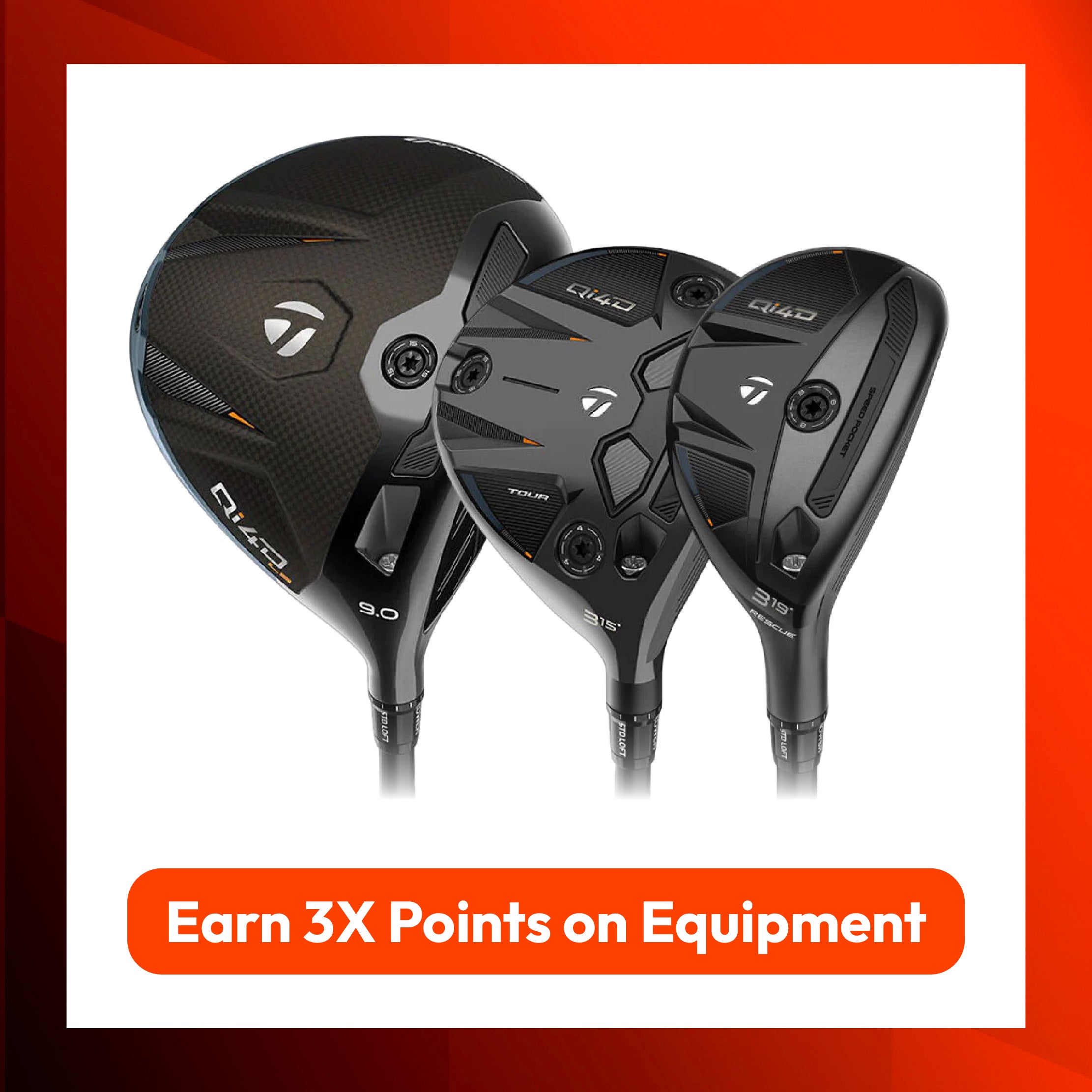 Earn 3X reward points on selected TaylorMade equipment purchases.