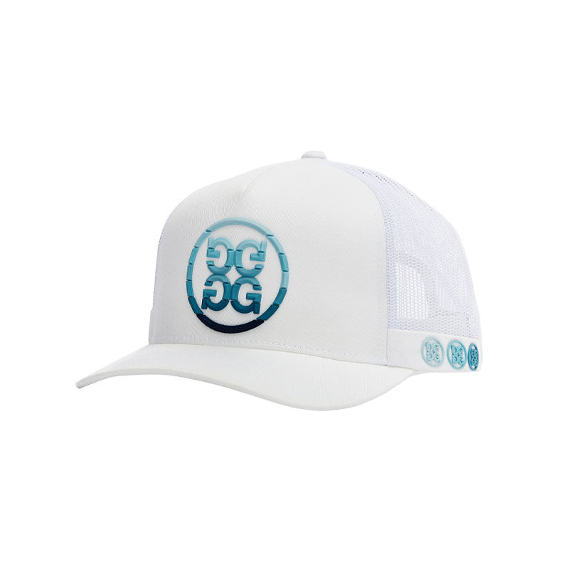 GFORE Circle G's Ombre Interlock Knit Trucker Men's Cap (Snow)