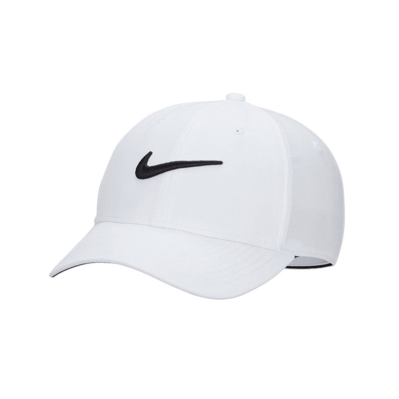 NIKE Dri-FIT Club Structured Swoosh Unisex Cap (White/Black)