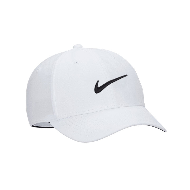 NIKE Dri-FIT Club Structured Swoosh Unisex Cap (White/Black)