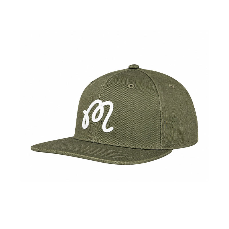 MALBON GOLF M Script Men's Snapback Cap (Military Green)