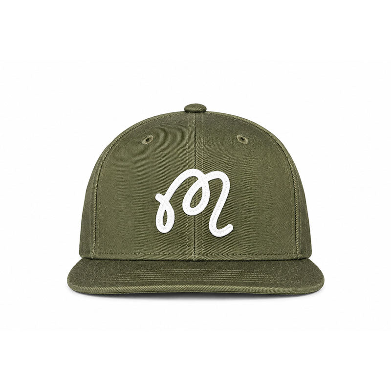 MALBON GOLF M Script Men's Snapback Cap (Military Green)