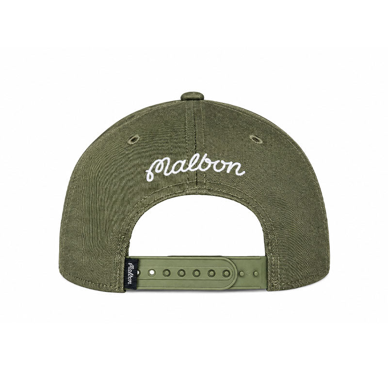 MALBON GOLF M Script Men's Snapback Cap (Military Green)