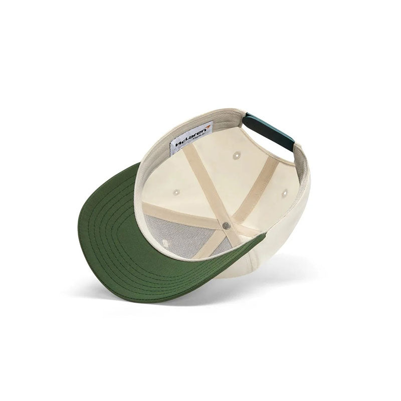 MCLAREN GOLF Apex Mid-Crown Unisex Performance Cap  (Cream/Forest)