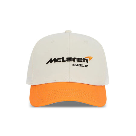MCLAREN GOLF Apex Mid-Crown Unisex Performance Cap  (Cream/Orange)