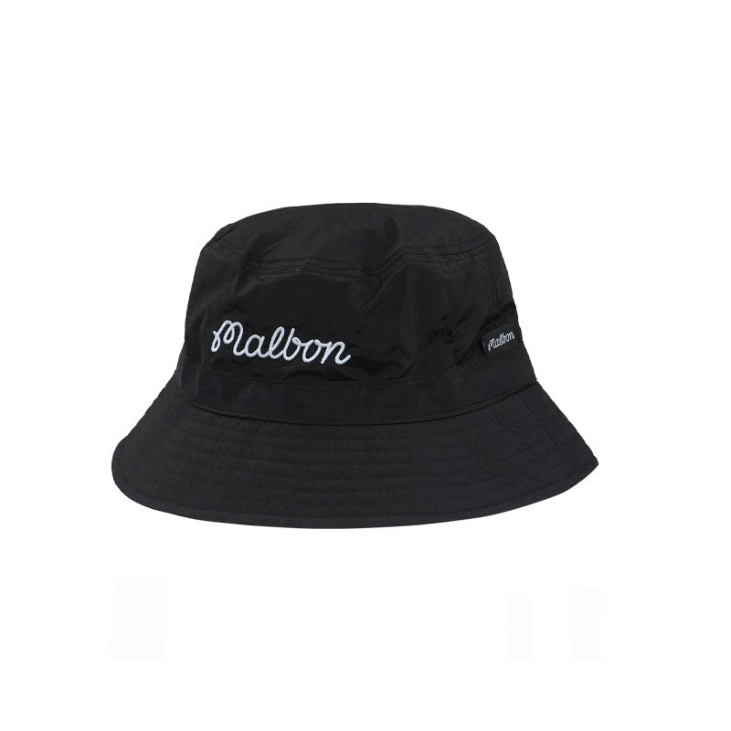 MALBON GOLF Evergreen Nylon Men?s Bucket Hat (Black)