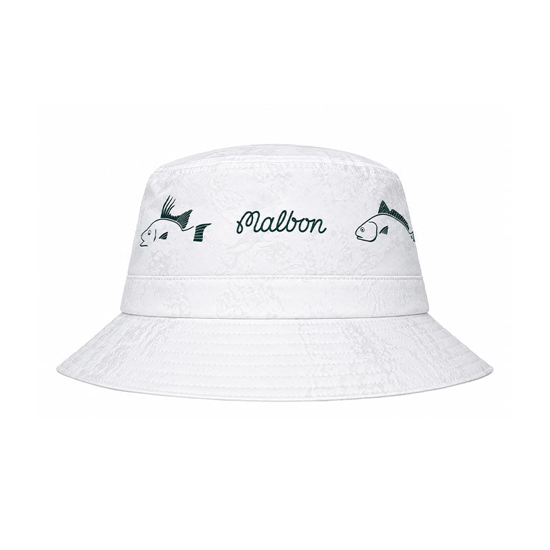 MALBON GOLF Golf and Tackle Men's Bucket Hat (White)