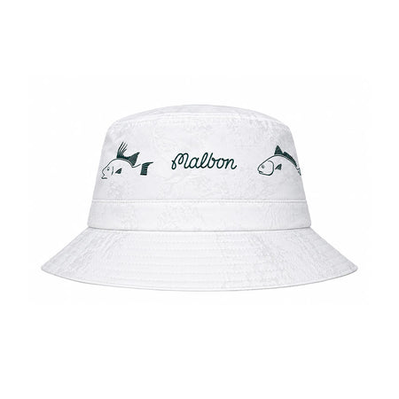 MALBON GOLF Golf and Tackle Men's Bucket Hat (White)