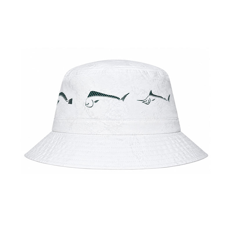 MALBON GOLF Golf and Tackle Men's Bucket Hat (White)