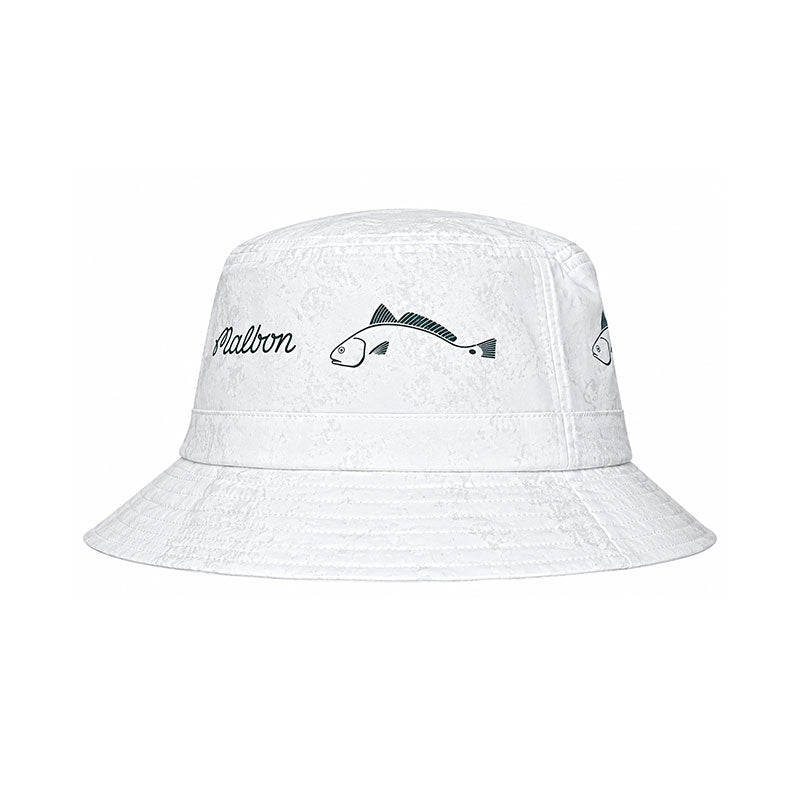 MALBON GOLF Golf and Tackle Men's Bucket Hat (White)