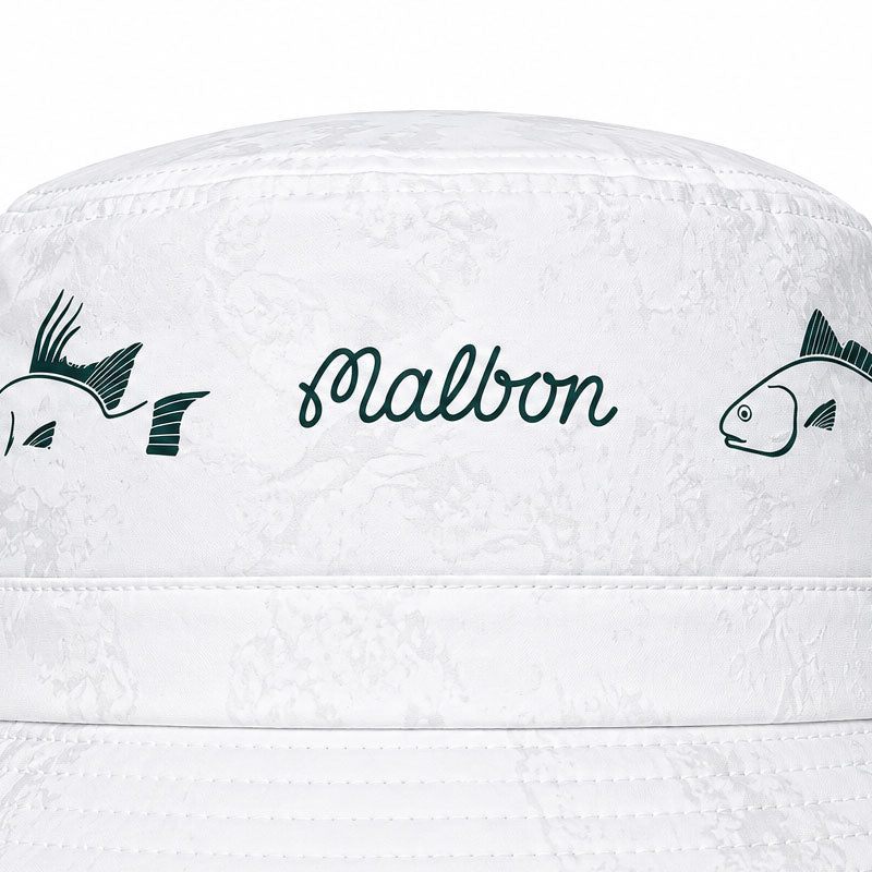 MALBON GOLF Golf and Tackle Men's Bucket Hat (White)