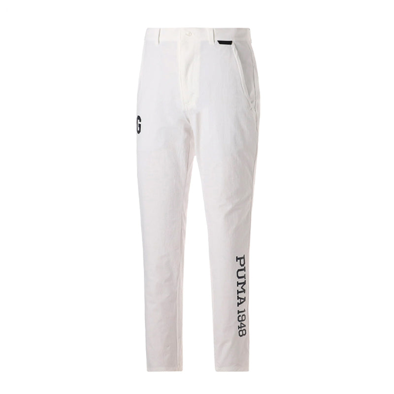 PUMA 4-Way Stretch Print Tapered Men's Pants (Bright White)