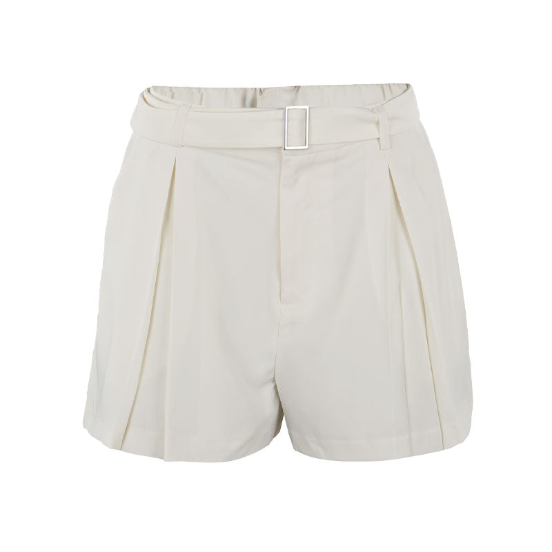 MALBON GOLF Amara Women's Pleated Shorts (Ivory)
