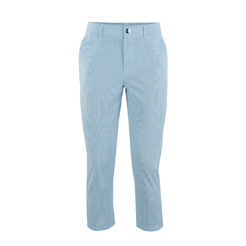 LE COQ SPORTIF GOLF Soccer Stripe 8/10 Women's Pants (Blue)