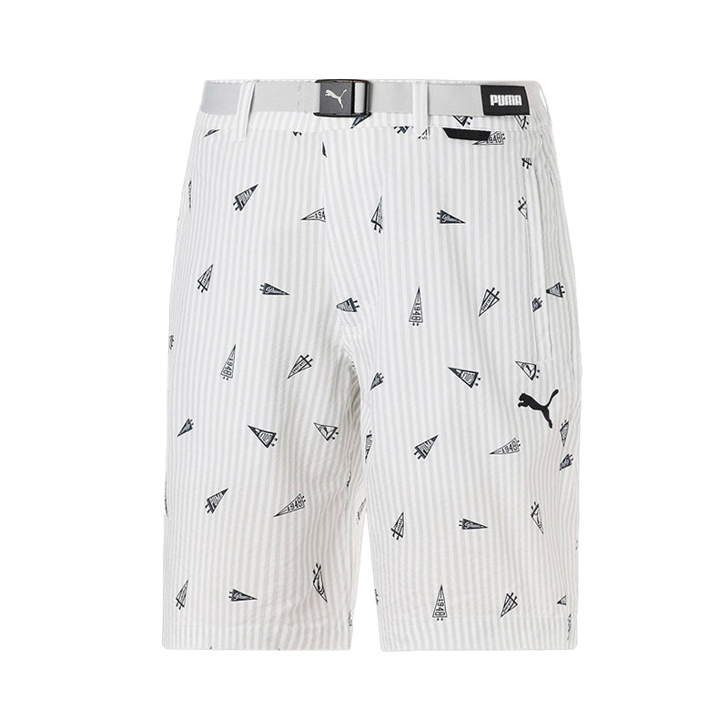 PUMA Flag Printed Seersucker Men's Shorts (Light Grey)