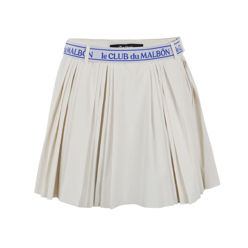 MALBON GOLF Joelle Pleated Skirt (Ivory)