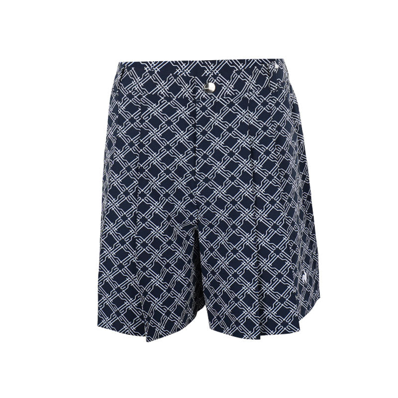 LE COQ SPORTIF GOLF Women's Pleated Shorts (Navy/White)