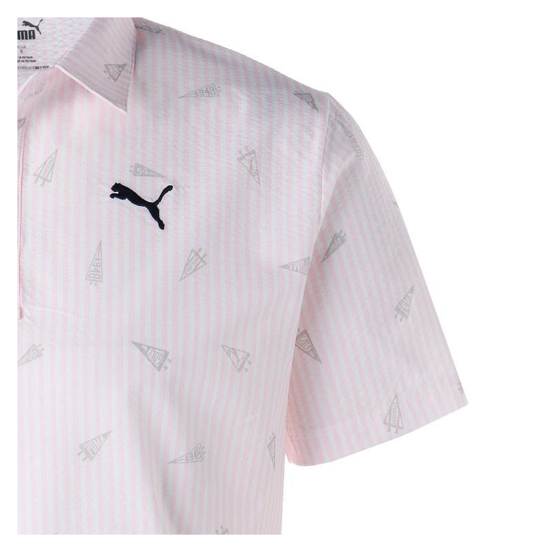 PUMA Flag Printed Seersucker Men's Polo (Pearl Pink)