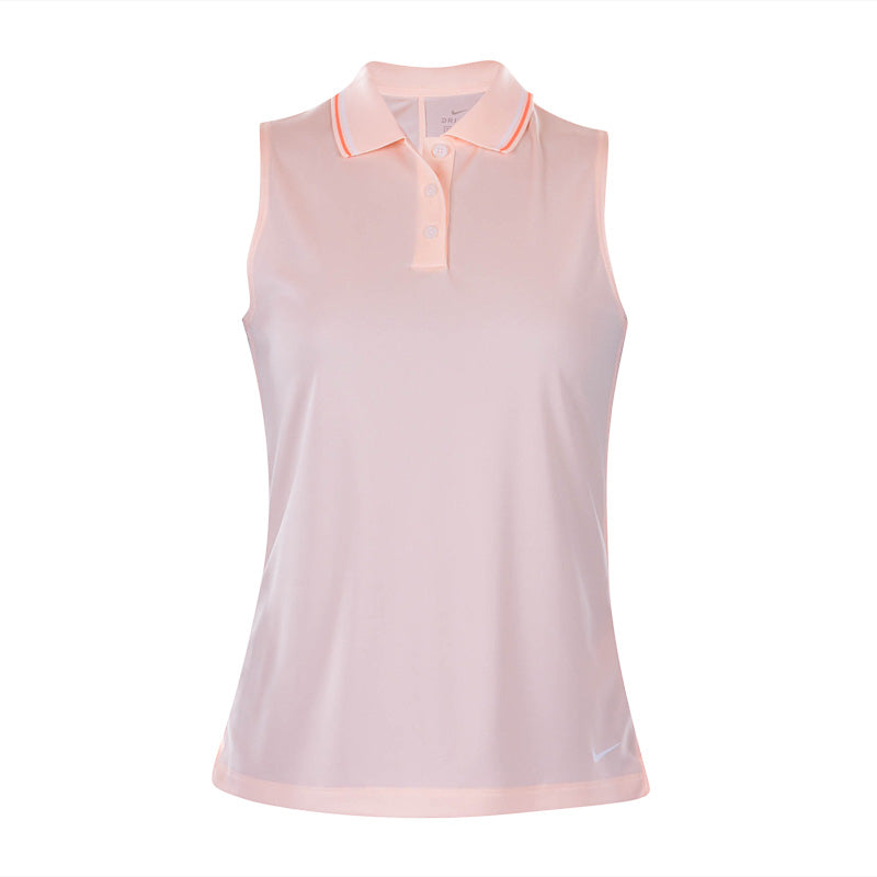 NIKE Victory Solid Women's Sleeveless Polo (Crimson Tint)
