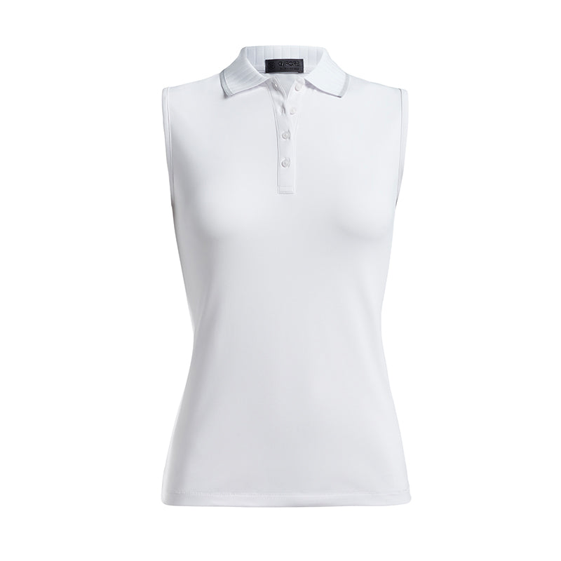 GFORE Pleated Women's Sleeveless Polo (Snow)