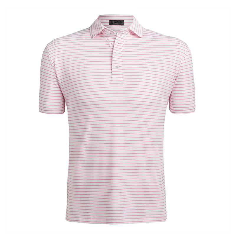 GFORE Perforated Stripe Men's Polo (Snow)