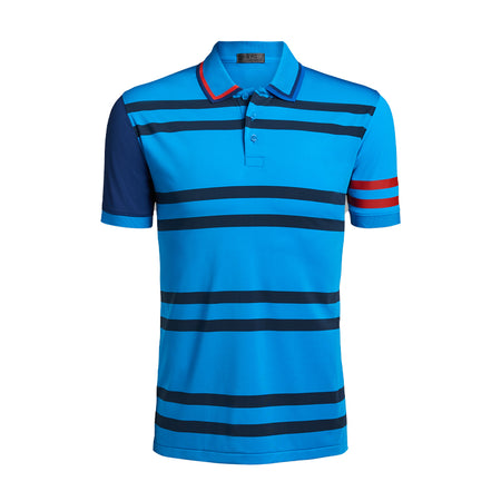 GFORE Variegated Striped Men's Polo (Ibiza Blue)