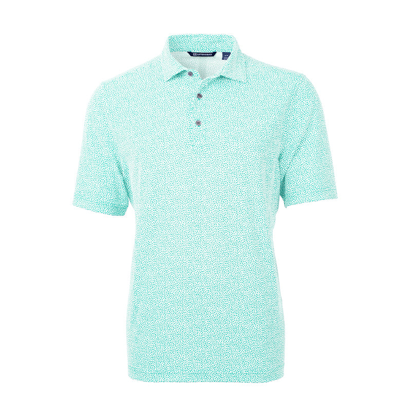 CUTTER & BUCK Virtue Ecopique Print Men's Polo (Fresh Mint)