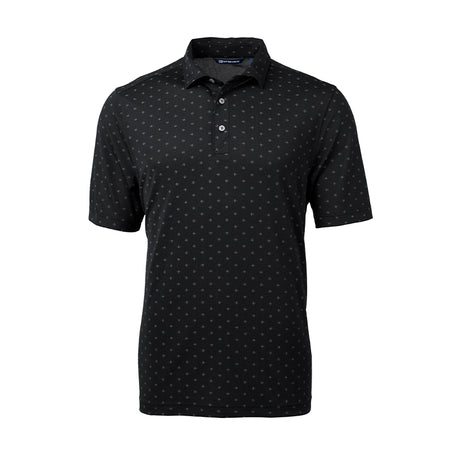 CUTTER & BUCK Virtue Eco Pique Tile Print Men's Polo (Black)