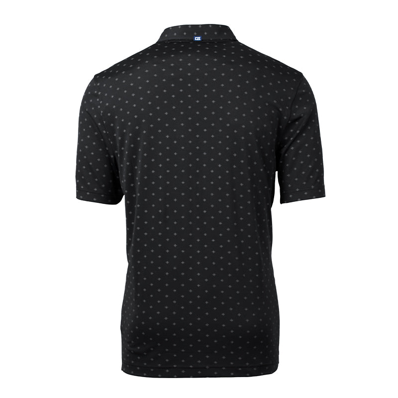 CUTTER & BUCK Virtue Eco Pique Tile Print Men's Polo (Black)