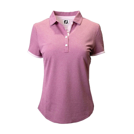 FOOTJOY Houndstooth Trim Pique Women's Polo (Pink)