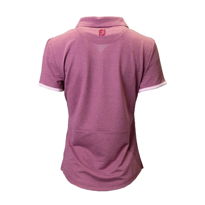 FOOTJOY Houndstooth Trim Pique Women's Polo (Pink)