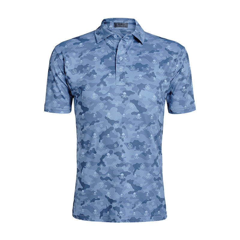 GFORE Camo Jersey Men's Polo (Colony Blue Camo)