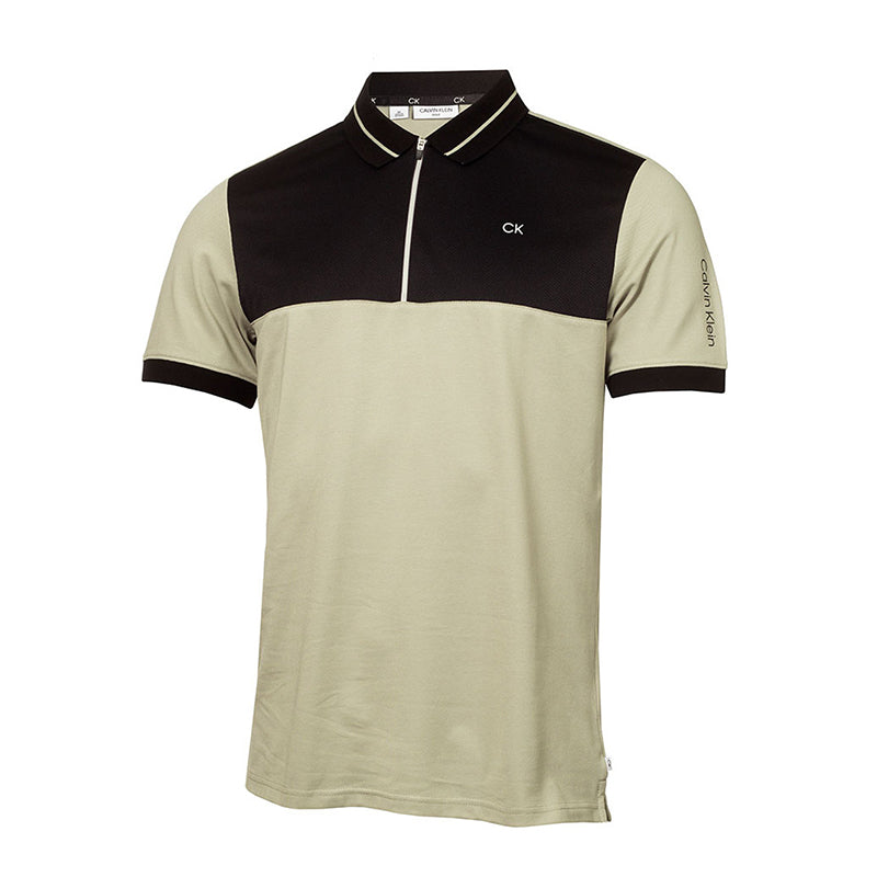 CALVIN KLEIN Whitman Zipped Men's Polo (Cameo Green)