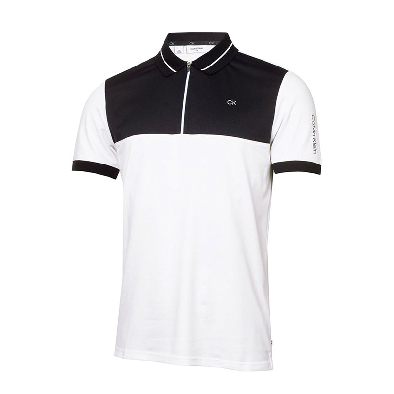 CALVIN KLEIN Whitman Zipped Men's Polo (White/Black)
