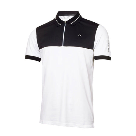 CALVIN KLEIN Whitman Zipped Men's Polo (White/Black)