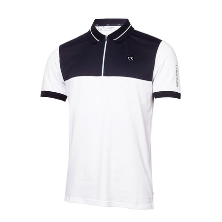 CALVIN KLEIN Whitman Zipped Men's Polo (White/Navy)