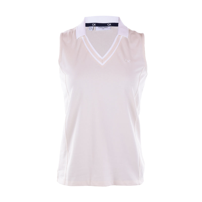CALVIN KLEIN Delaware Women's Sleeveless Polo (Birch)