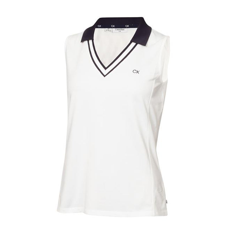 CALVIN KLEIN Delaware Women's Sleeveless Polo (White)