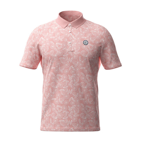 TAYLORMADE Flower Jacquard Men's Polo (Pink)