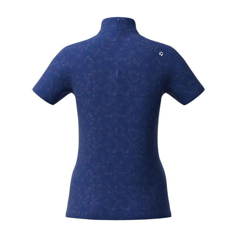 TAYLORMADE Flower Jacquard Women's Mock Shirt (Navy)