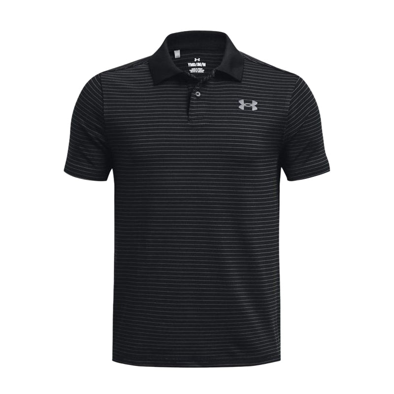 UNDER ARMOUR Performance Boy's Striped Polo (Black)