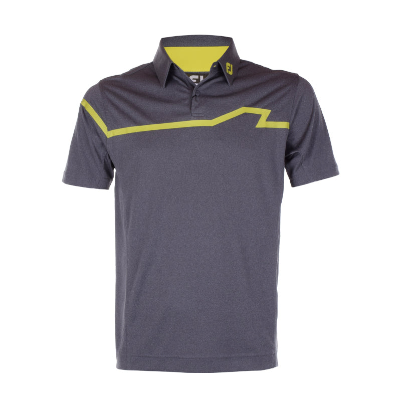 FOOTJOY Japan Chest Line Men's Short-Sleeve Shirt (Heather Grey)