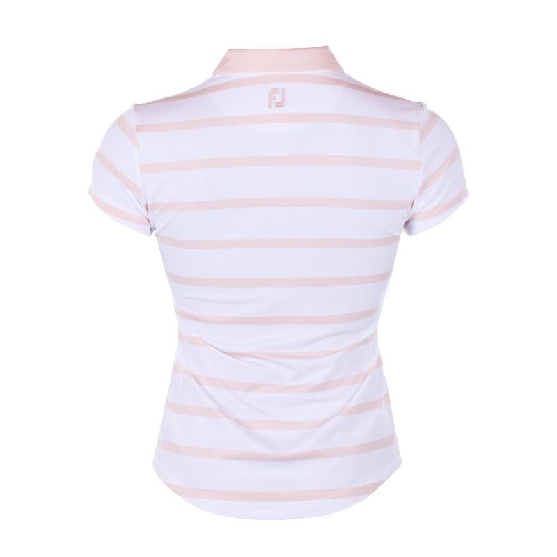 FOOTJOY Spacedye Stripe Women's Polo (White/Brown)