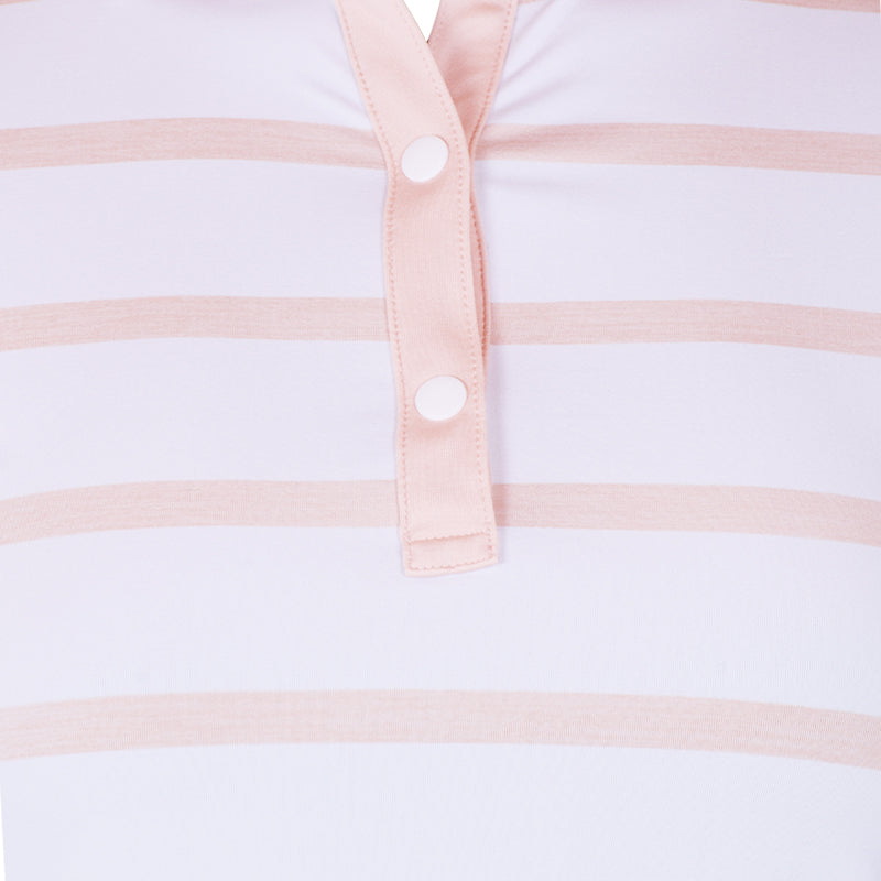 FOOTJOY Spacedye Stripe Women's Polo (White/Brown)