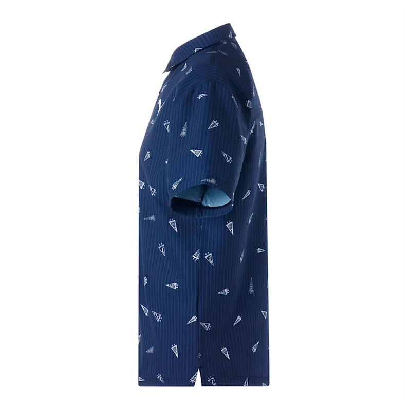 PUMA Flag Printed Seersucker Men's Polo (Navy Blazer)
