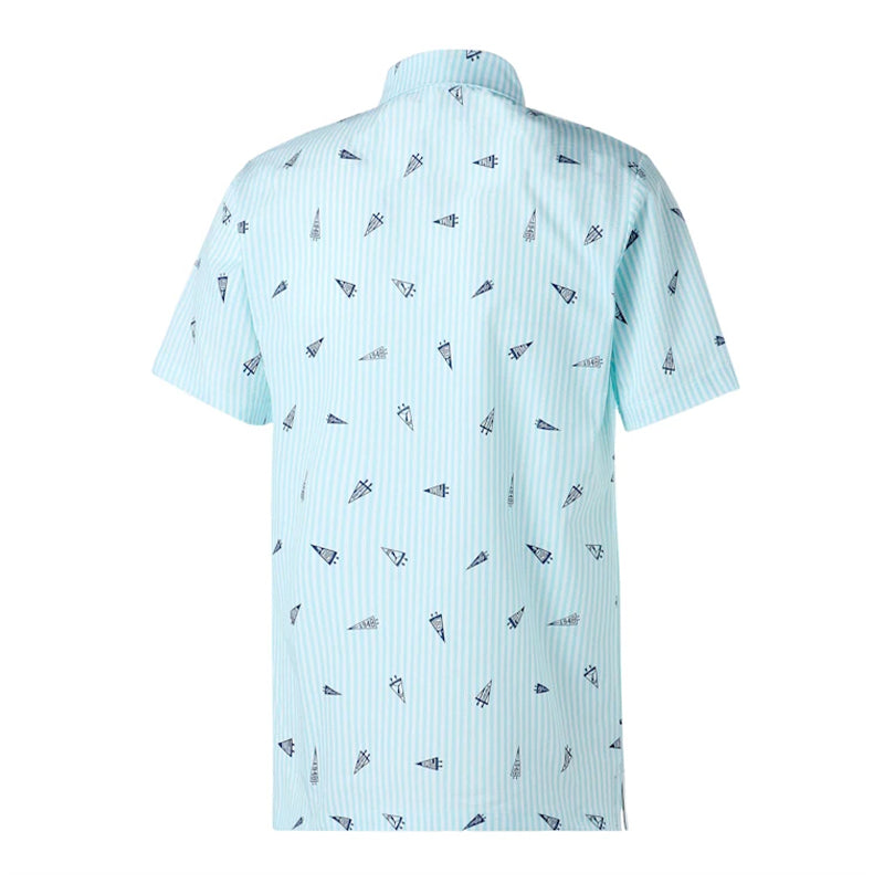PUMA Flag Printed Seersucker Men's Polo (Tropical Aqua)